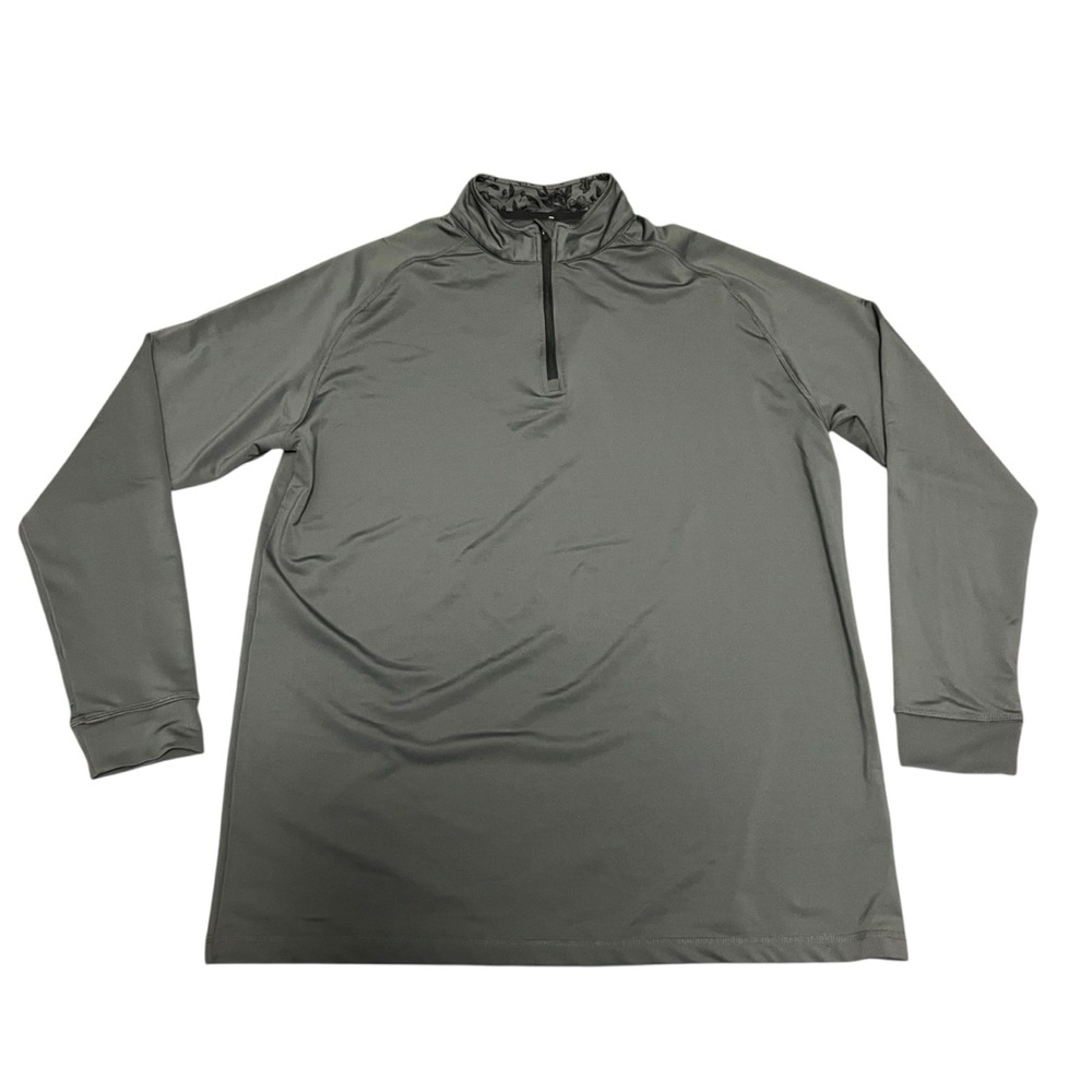 Swannies Mens Gray Polyester/Spandex Blend 1/4 Zip Pullover Golf Jacket- XL